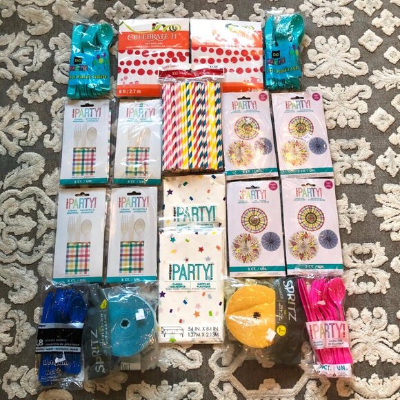 Multi-color, Rainbow color, Party Supplies Bundle, NWT, All unopened packages - Picture 1 of 10